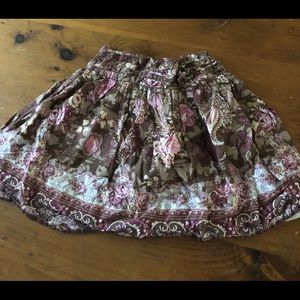 Pink and brown floral skirt size 4/5 girls